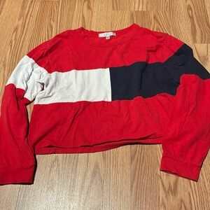 Gaze small woman’s long sleeve shirt- red white & blue Super soft & comfortable